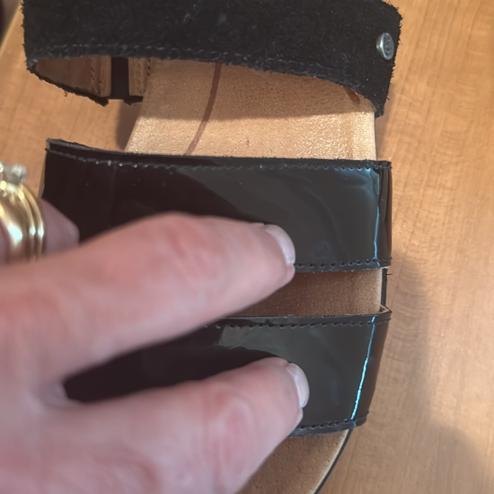 UGG Womens Braelynn Jasmine Leather Flatform Black Sandal Sz 7 M - Picture 8 of 11